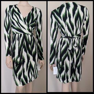 Long Sleeve Wrap Zebra Print Dress Size 4 by eci